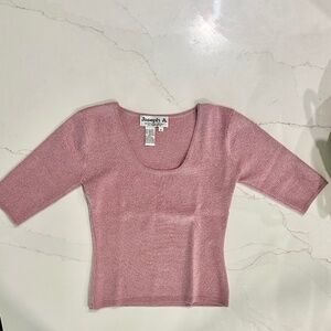 Joseph A -Pink Sparkle✨ Knit Top, Size Small